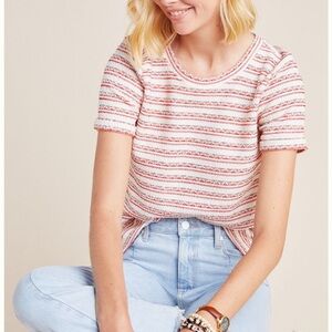 Anthropologie Cantare Textured Knit Tee Size M